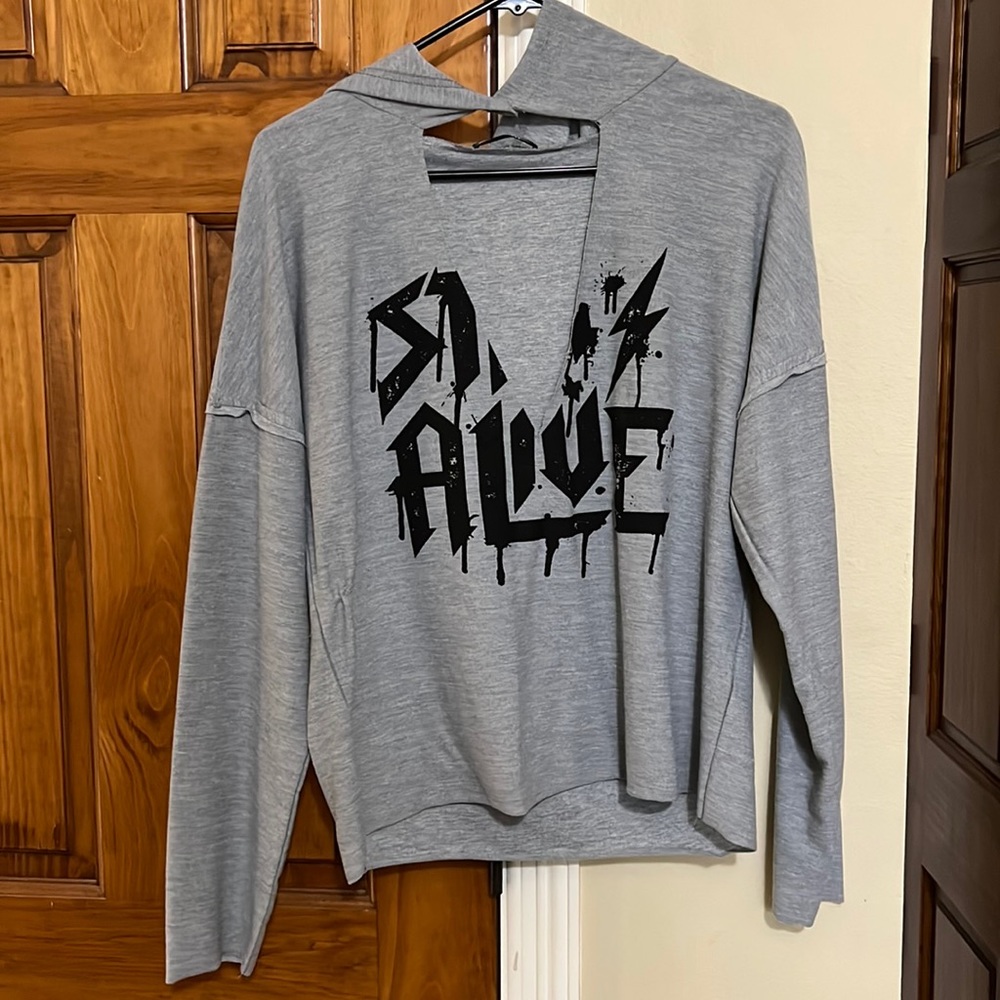 Gray Deep V Sweater